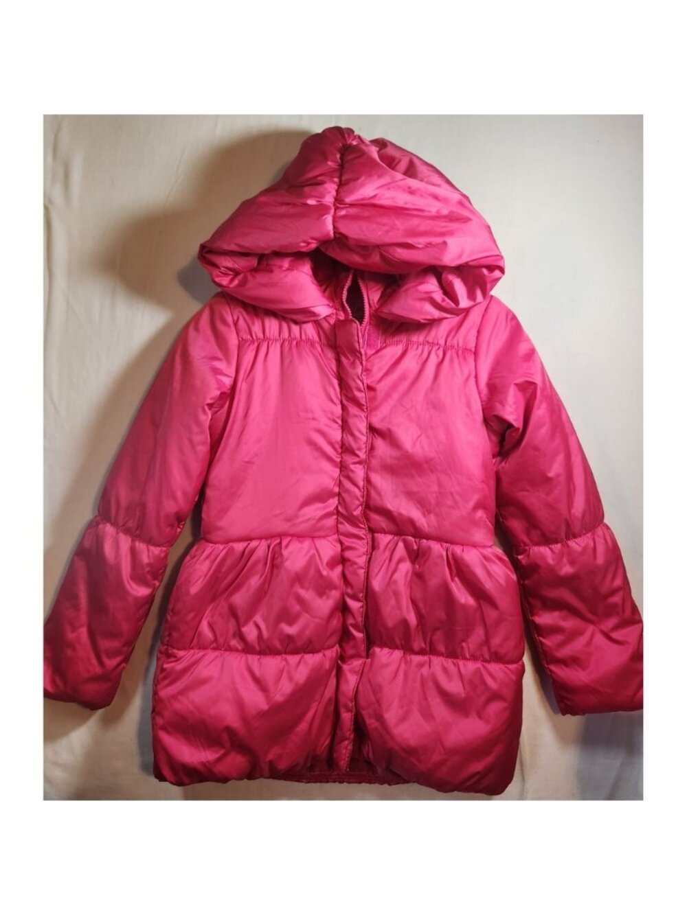 The Childrens Place Girls Beetroot Pink Puffer Jacket Fleece Lined Hood 14 NEW